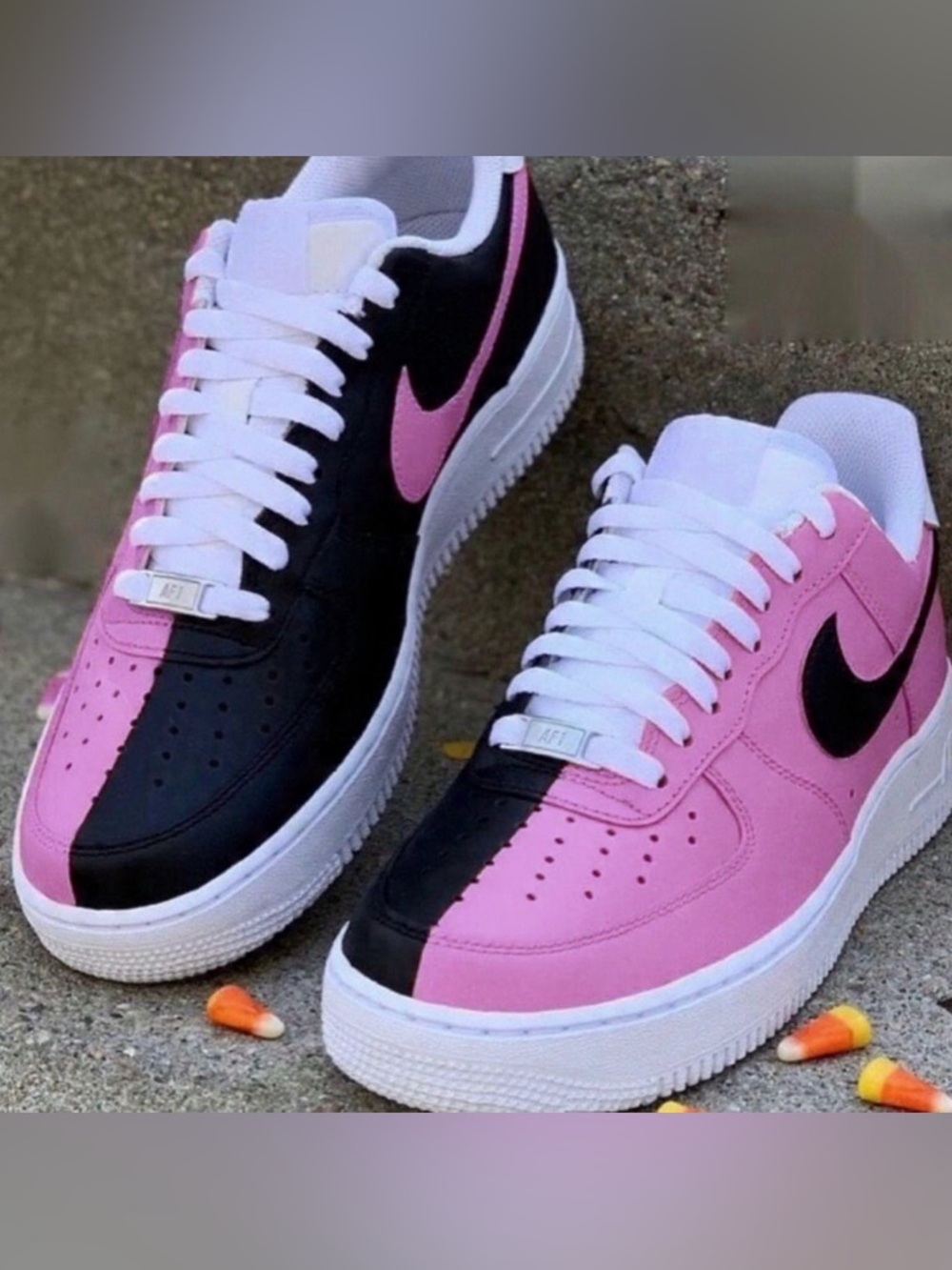 Pink and Black custom sneakers